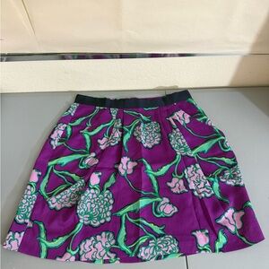 Lilly Pulitzer Women’s Floral Mini Skirt Size 6 Purple Fuchsia Pockets Peasant